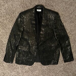 Saint Laurent Paris Black and Gold Shimmer Sportscoat (40R)